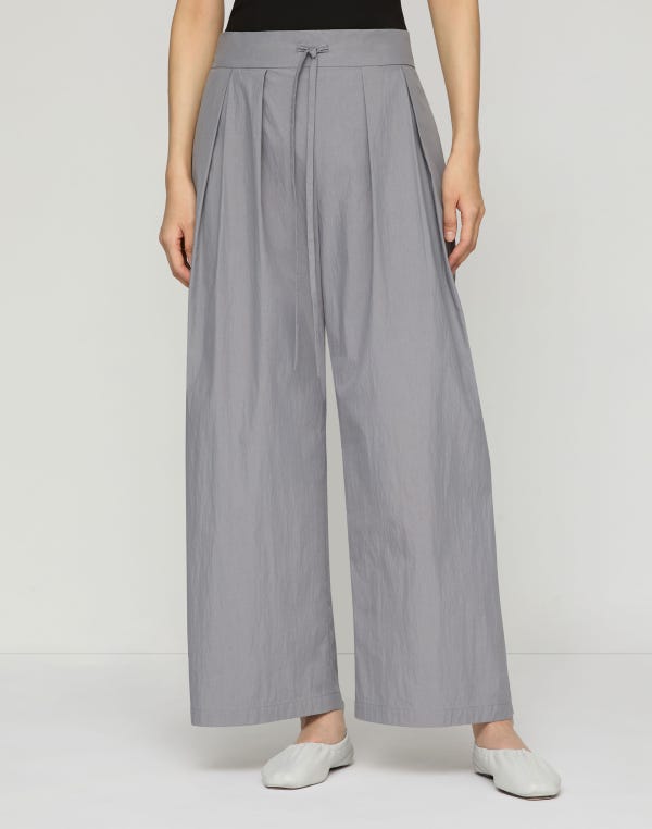 Lafayette148 Travel Cotton Dean Wide Leg Ankle Pant