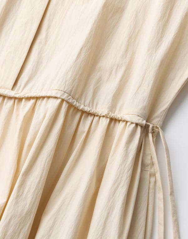 Lafayette148 Travel Cotton Gathered Waist Shirtdress