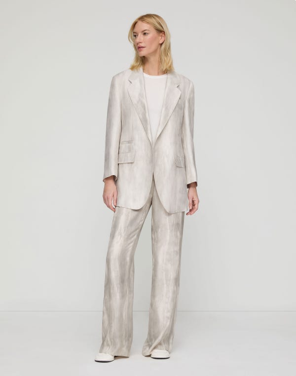 Lafayette148 Washed Glaze Print Ramie-Silk Neapolitan Jacket