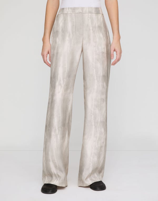 Lafayette148 Washed Glaze Print Silk Twill Sullivan Pant
