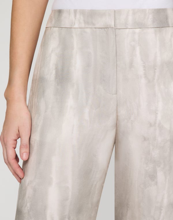 Lafayette148 Washed Glaze Print Silk Twill Sullivan Pant
