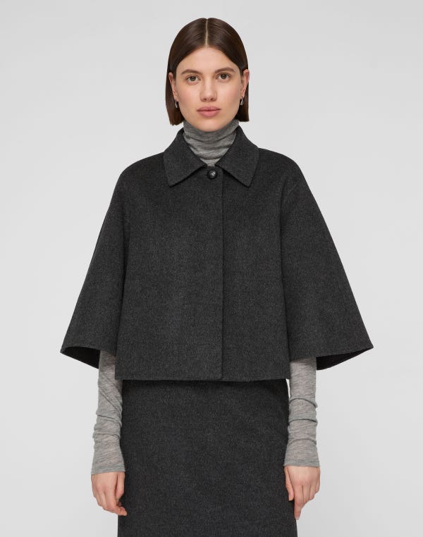 Lafayette148 Wool-Cashmere Double Face Cropped Jacket