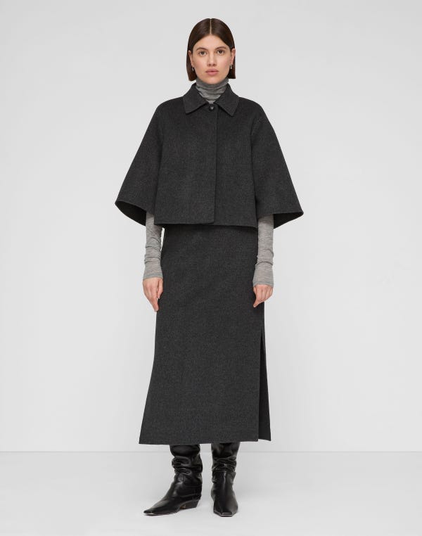 Lafayette148 Wool-Cashmere Double Face Cropped Jacket