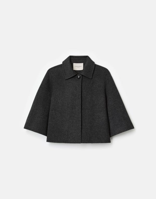 lafayette148 Wool-Cashmere Double Face Cropped Jacket