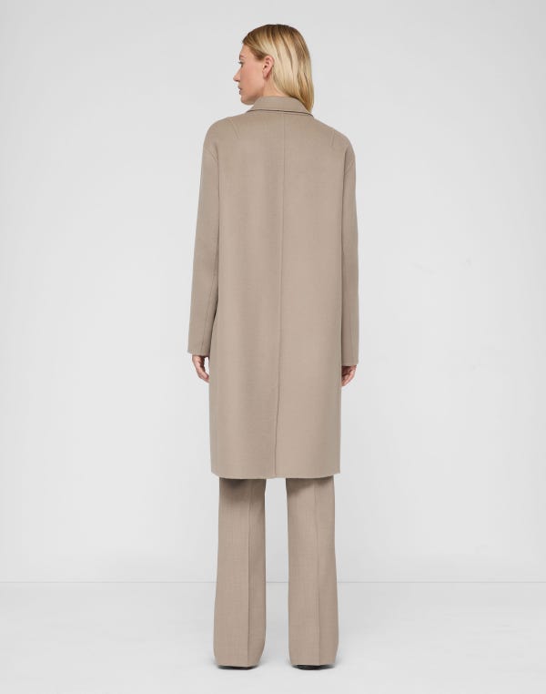 Lafayette148 Wool-Cashmere Double Face Double Breasted Coat