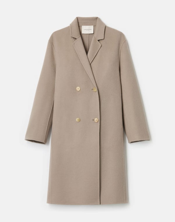 lafayette148 Wool-Cashmere Double Face Double Breasted Coat