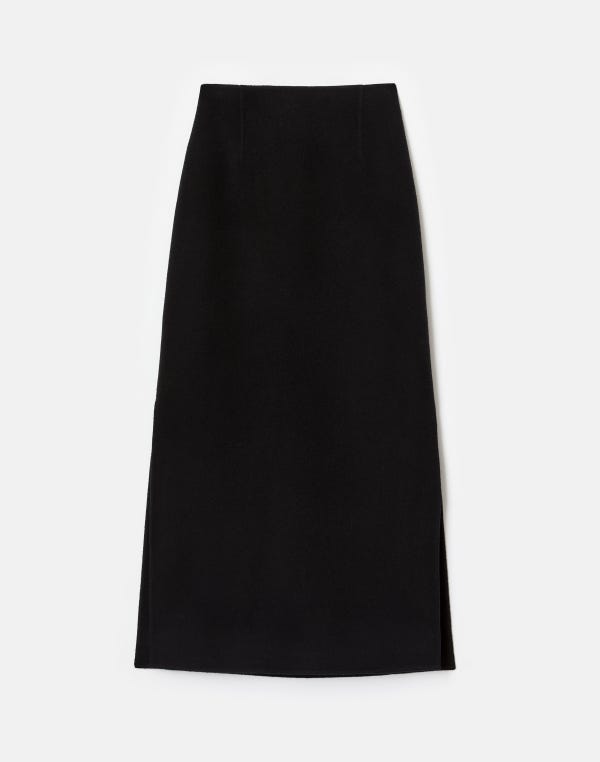 lafayette148 Wool-Cashmere Double Face High Waisted Midi Skirt