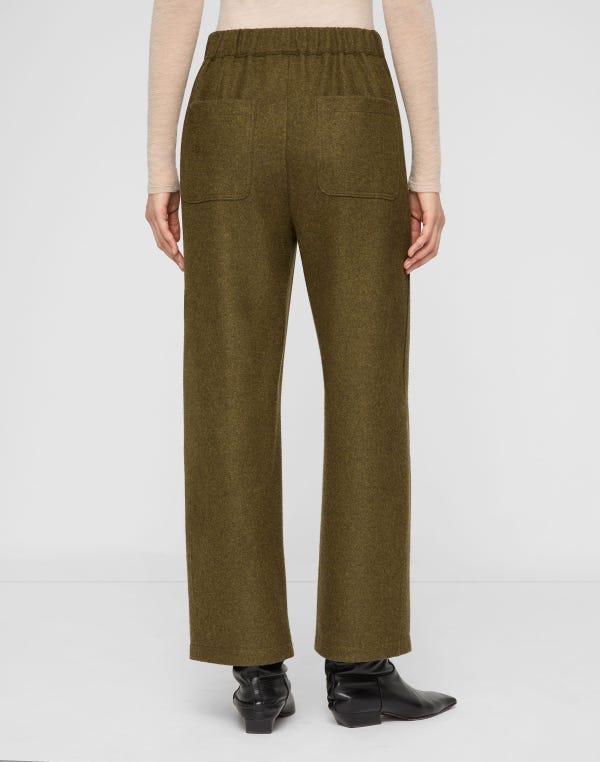 Lafayette148 Wool-Cashmere Double Face Jersey Downing Barrel Leg Ankle Pant