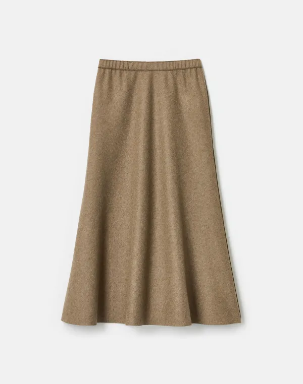 Lafayette148 Wool-Cashmere Double Face Jersey Reversible Skirt