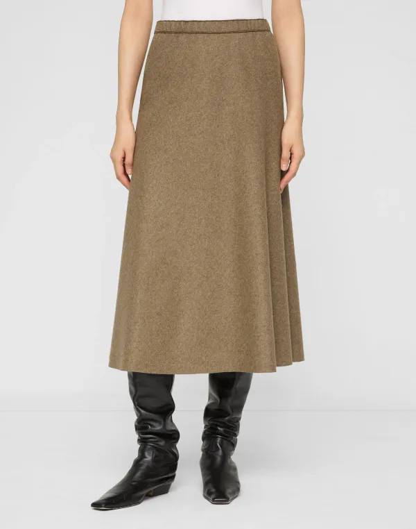Lafayette148 Wool-Cashmere Double Face Jersey Reversible Skirt