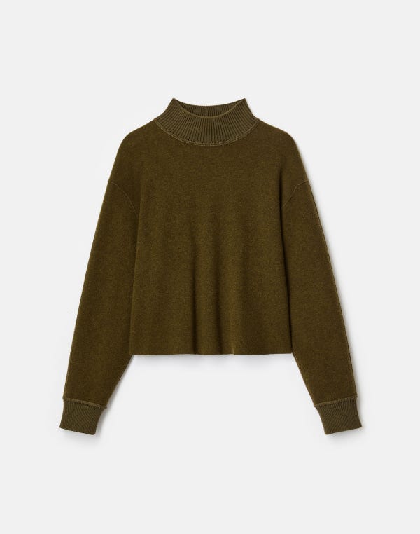 lafayette148 Wool-Cashmere Double Face Jersey Reversible Top