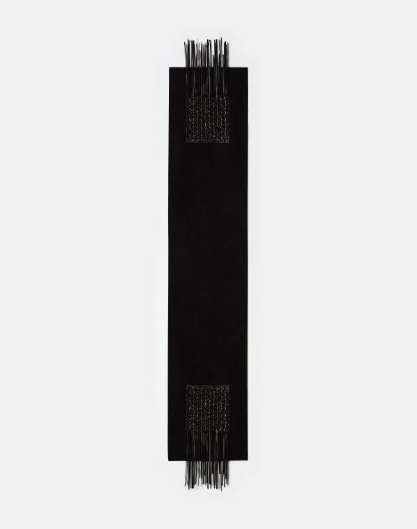 Lafayette148 Wool-Cashmere & Macramé Leather Pocket Shawl