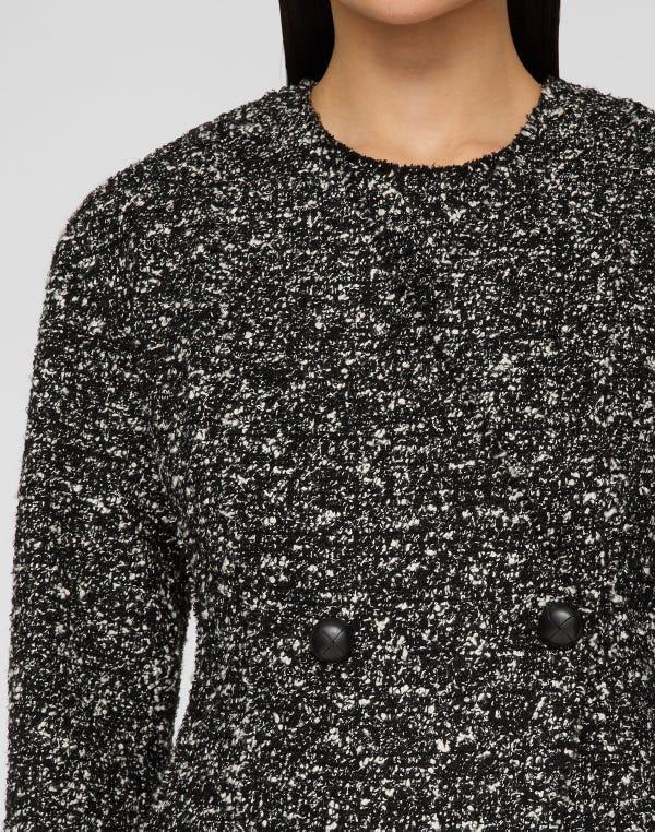 Lafayette148 Wool-Cotton Bouclé Tweed Asymmetric Fitted Jacket