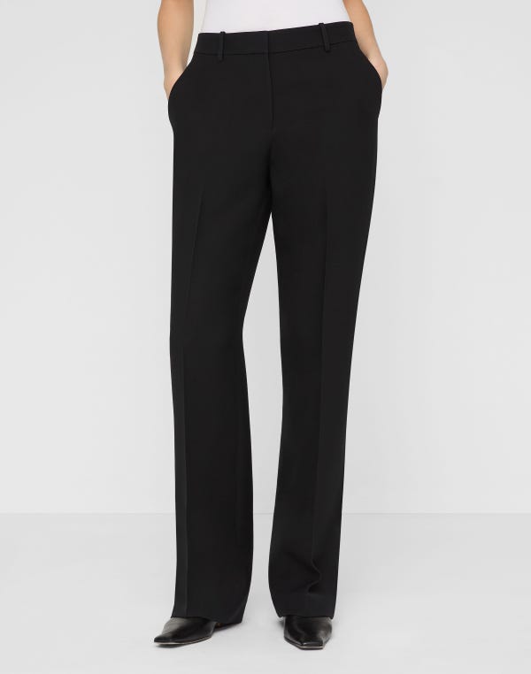 Lafayette148 Wool-Silk Crepe Gates Tuxedo Stripe Pant