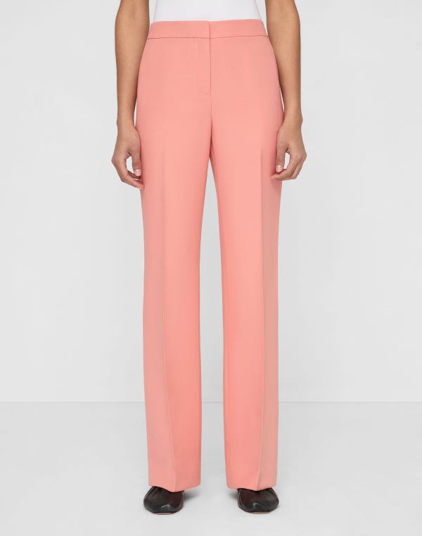 Lafayette148 Wool-Silk Crepe Saint Marks Flared Pant