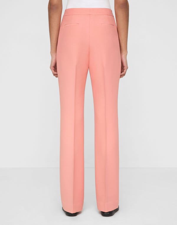 Lafayette148 Wool-Silk Crepe Saint Marks Flared Pant