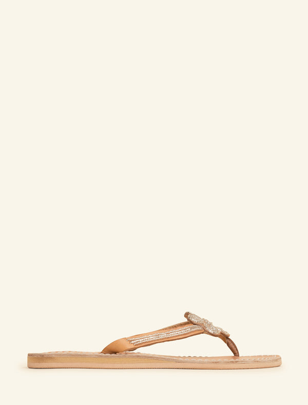 Laidbacklondon Amber Flat Light Brown Leather Silver