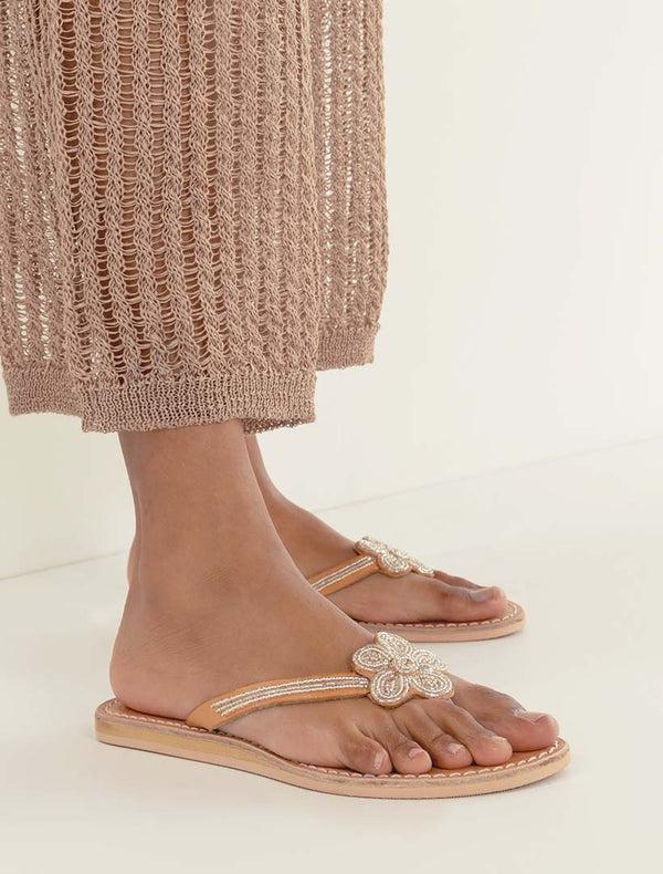 laidbacklondon Amber Flat Light Brown Leather Silver