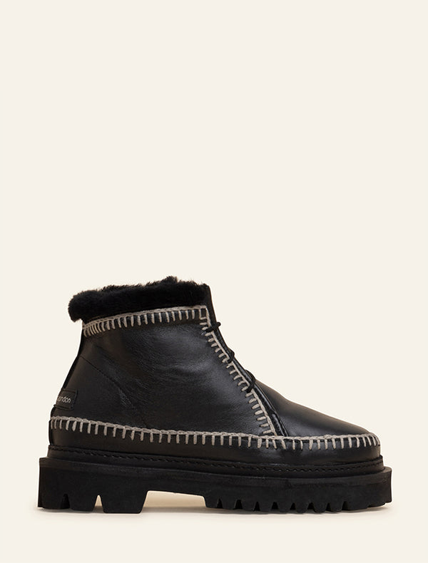 laidbacklondon Argo 3.0. Crochet Black Leather Light Grey