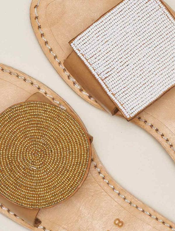 Laidbacklondon Crey LP Light Brown Metal Gold/White