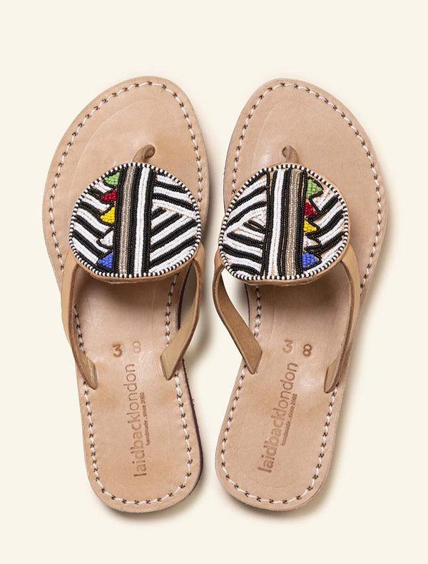 Laidbacklondon Jayda SSR Light Brown Leather Black Tribal