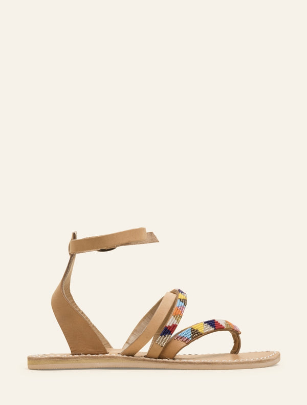 Laidbacklondon Buyuni Flat Leather Sandal Tribal