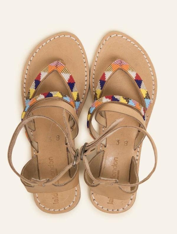 laidbacklondon Buyuni Flat Leather Sandal Tribal