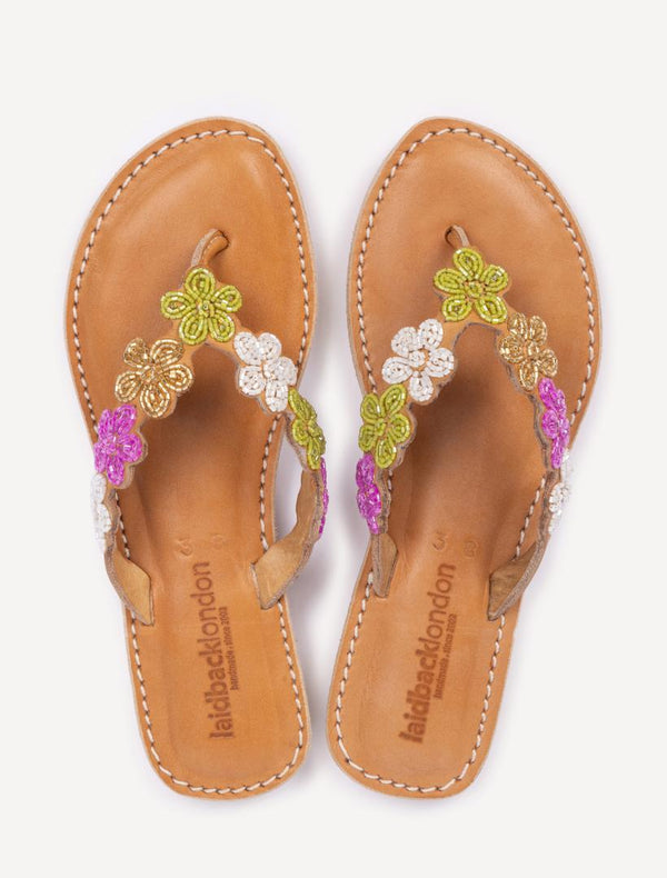 laidbacklondon Conley SSN Leather Sandal Lime Mix