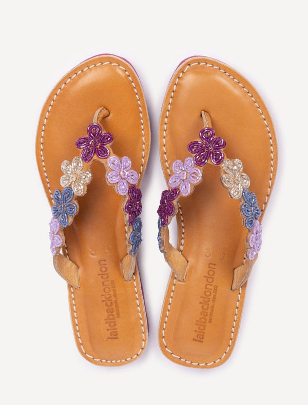 laidbacklondon Conley SSR Leather Sandal Plum Mix