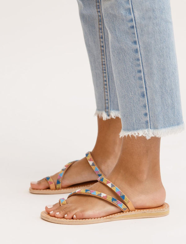 Laidbacklondon Diani Flat Leather Sandal Retro