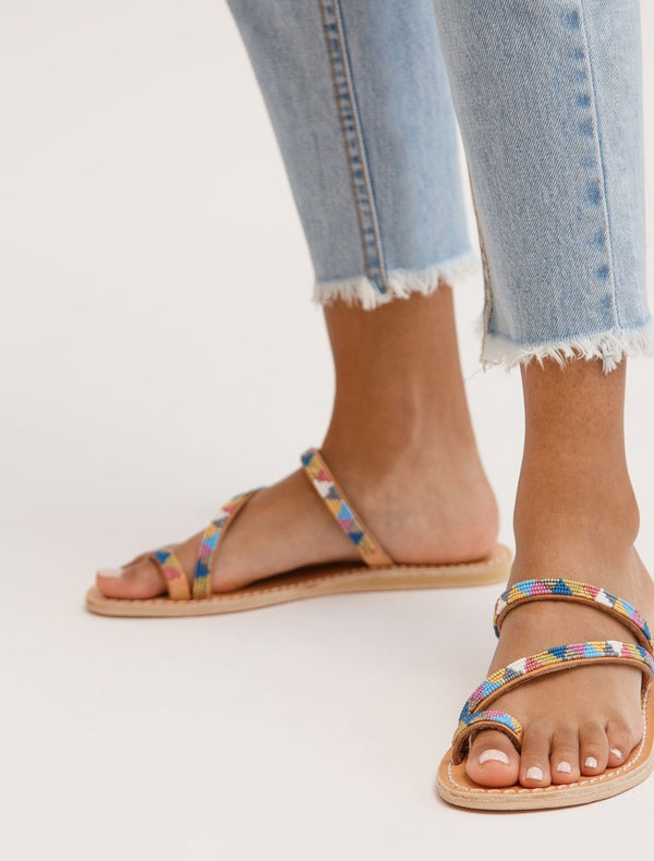 laidbacklondon Diani Flat Leather Sandal Retro