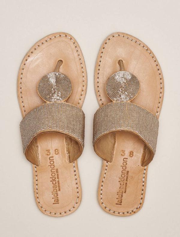 Laidbacklondon Heron LP Leather Sandal Silver