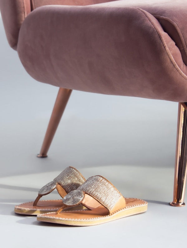 Laidbacklondon Heron LP Leather Sandal Silver