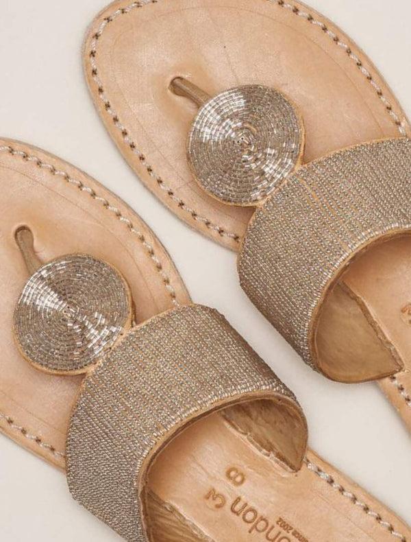 Laidbacklondon Heron LP Leather Sandal Silver