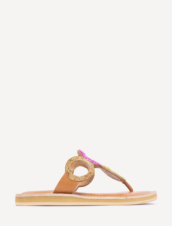 Laidbacklondon Iroh LP Leather Sandal Lime Mix