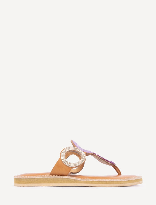 Laidbacklondon Iroh LP Leather Sandal Plum Mix