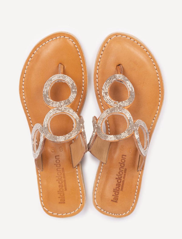 laidbacklondon Iroh LP Leather Sandal Silver