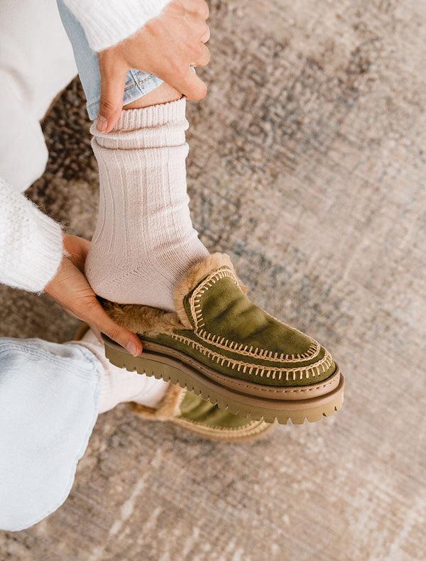 Laidbacklondon Jun 4.0. Slippers Fern Suede Beige