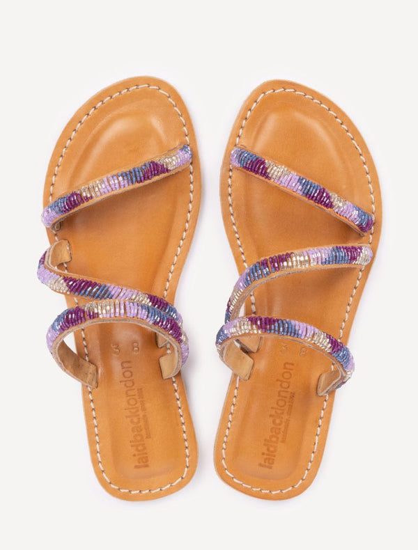 laidbacklondon Kilifi LP Leather Sandal Plum Mix