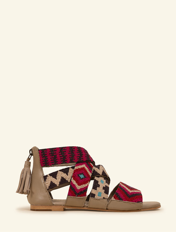 laidbacklondon Mauri Flat Nude Leather Sandal