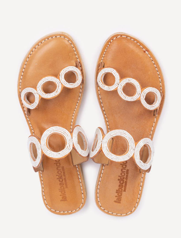 laidbacklondon Russet LP Leather Sandal Cream