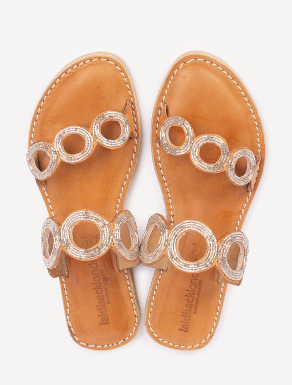 laidbacklondon Russet LP Leather Sandal Silver