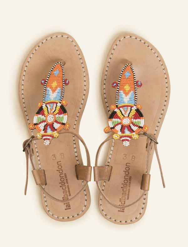 Laidbacklondon Scar Flat Leather Sandal Tribal