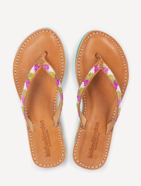 laidbacklondon Seri SSG Leather Sandal Lime Mix