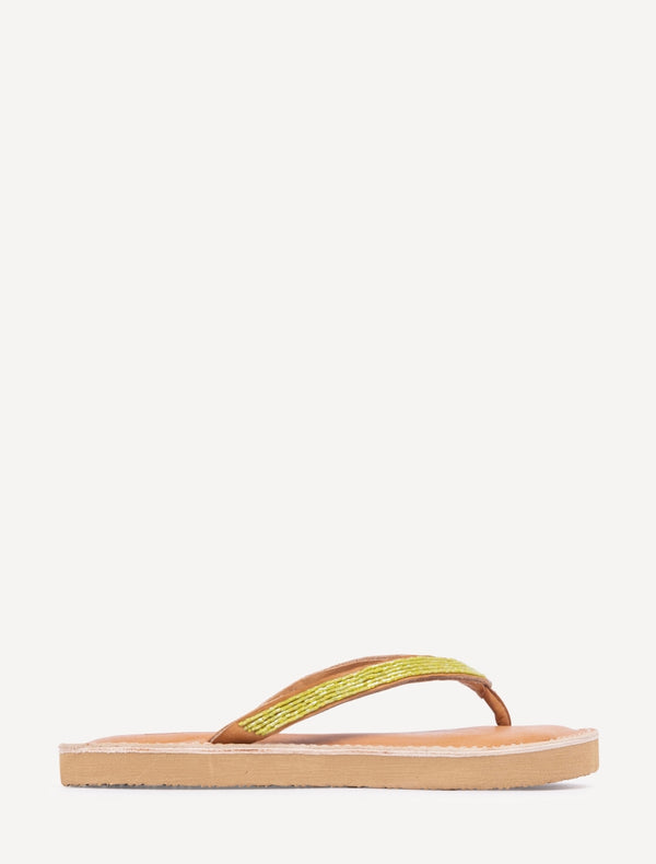 Laidbacklondon Seri SSN Leather Sandal Lime Green