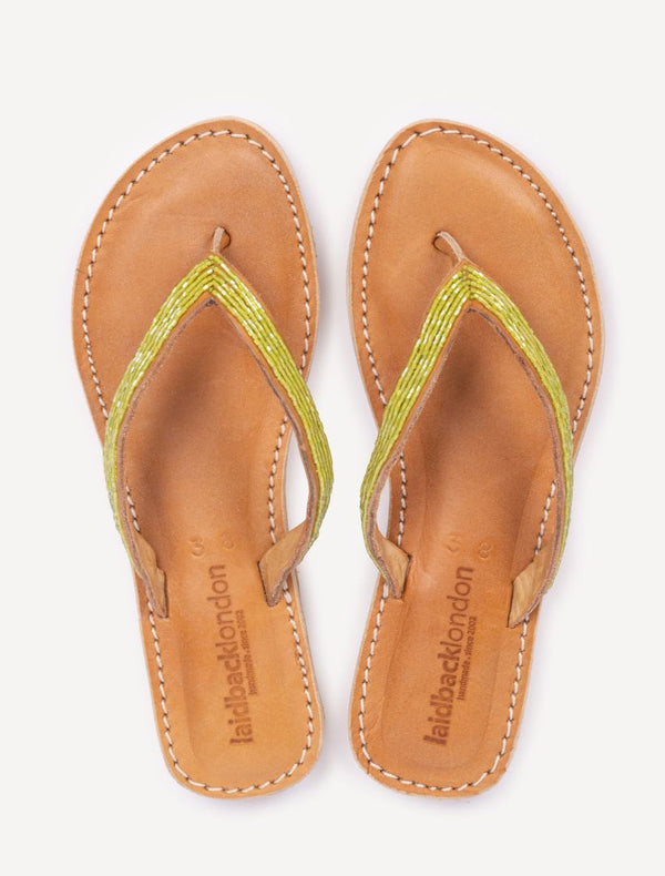 laidbacklondon Seri SSN Leather Sandal Lime Green