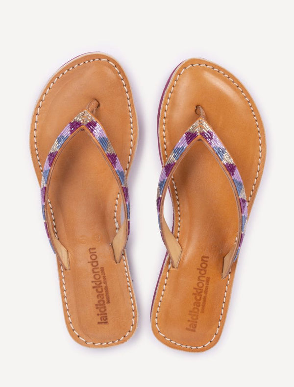 laidbacklondon Seri SSR Leather Sandal Plum Mix