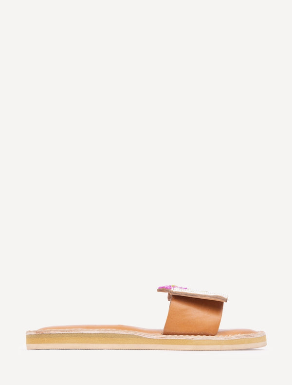 Laidbacklondon Zane LP Leather Sandal Cream Pink