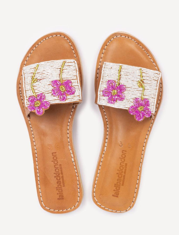 laidbacklondon Zane LP Leather Sandal Cream Pink