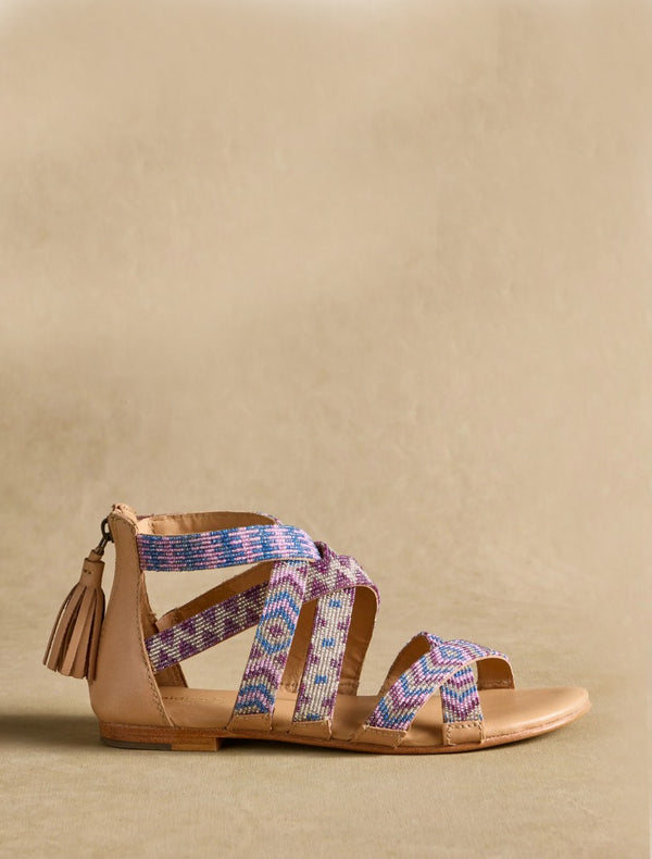 laidbacklondon Lauri Flat Leather Sandal Purple Multi